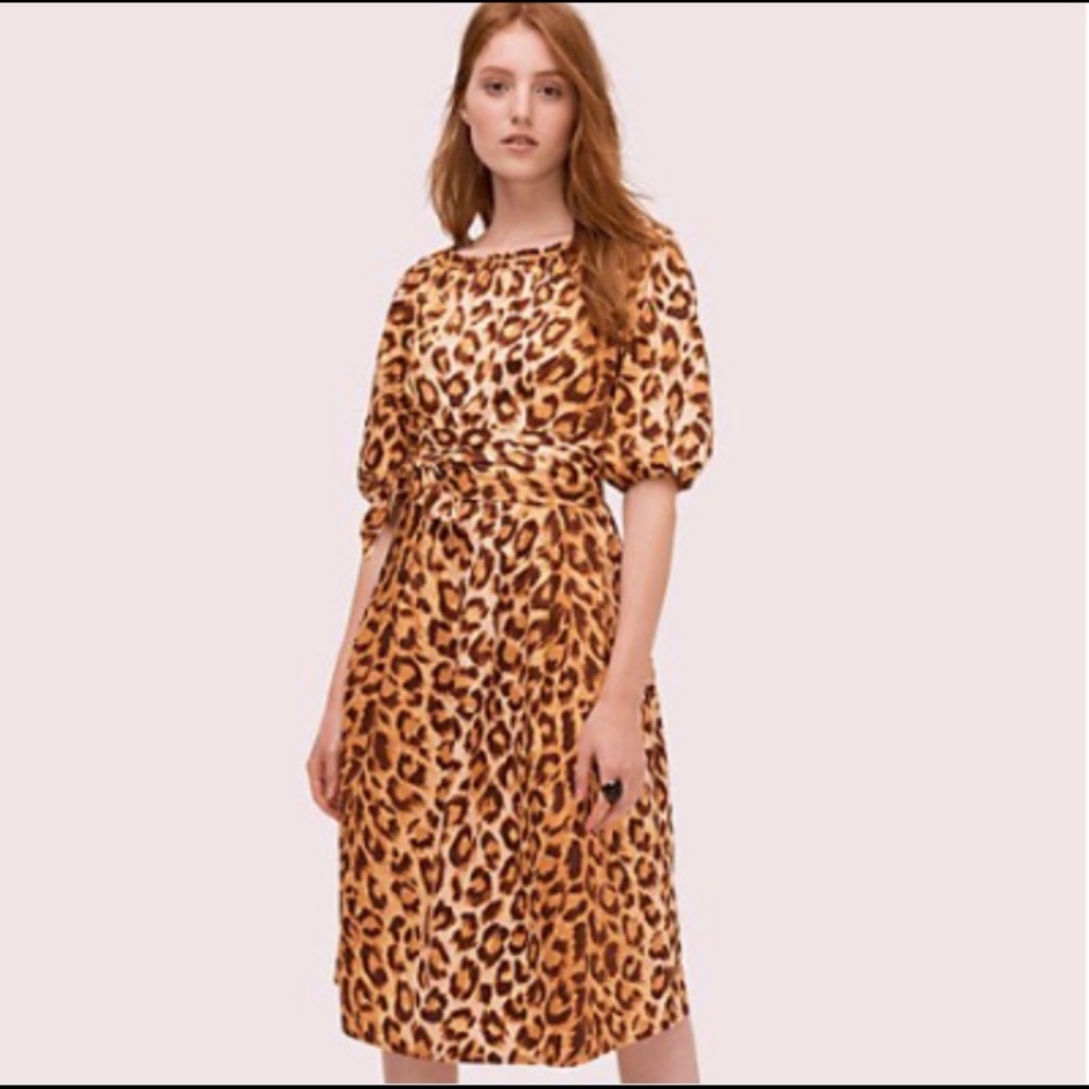 KATE SPADE panthera cheetah print midi dress